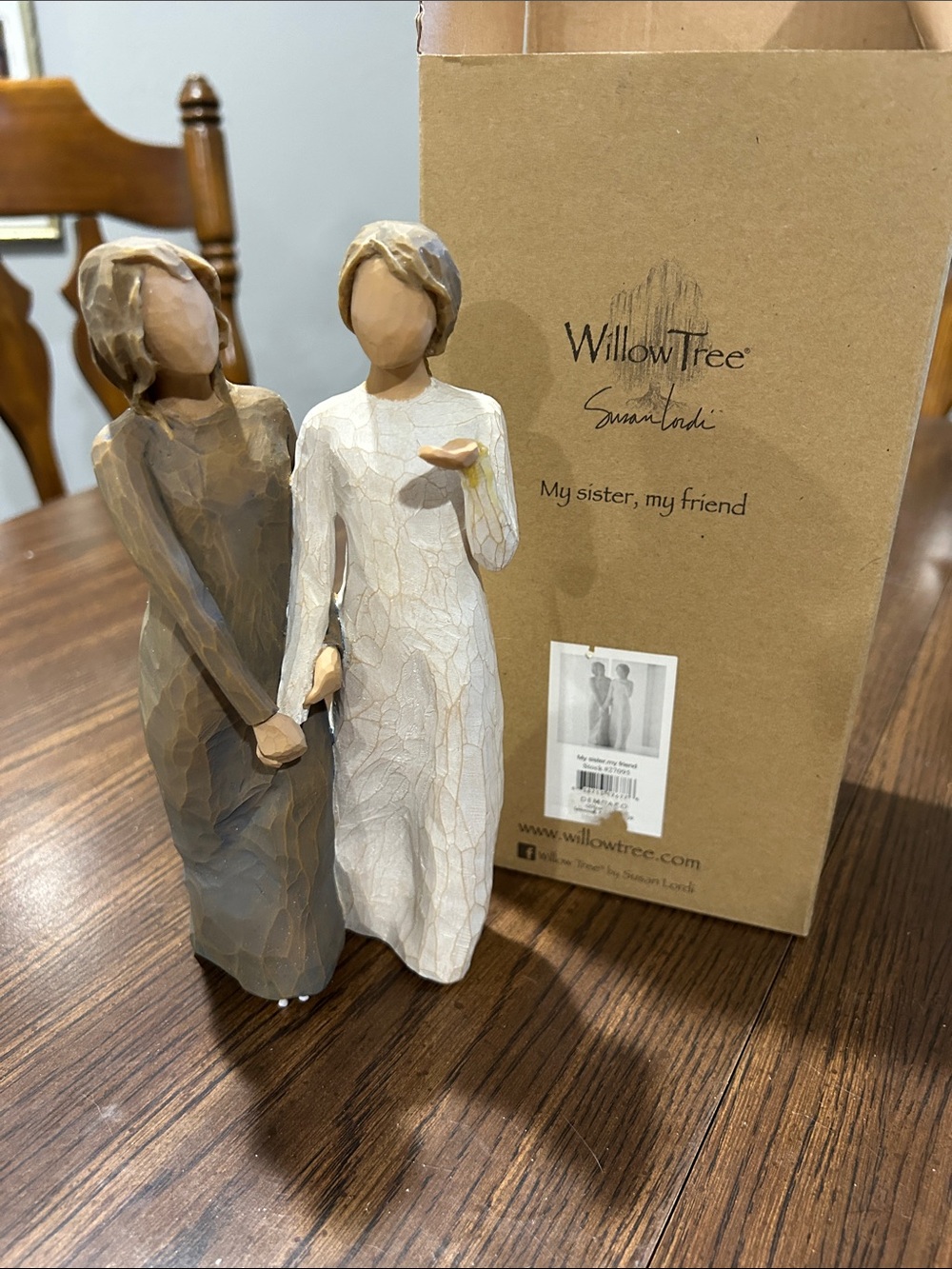 Willow Tree Sister Figurine — Brown & White